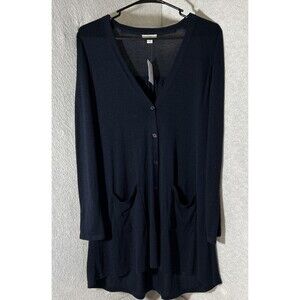 J. Jill Women’s Sweater XS Petite Navy Cardigan Lightweight Long Sleeve Knit